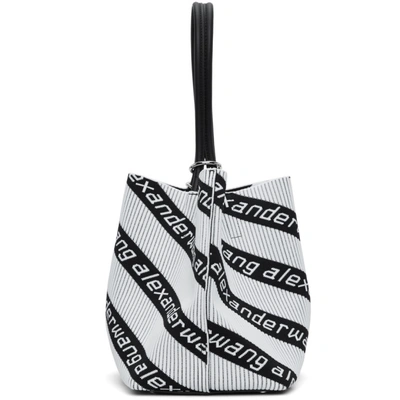 Shop Alexander Wang Black And White Jacquard Roxy Tote In 995 Blk/wht
