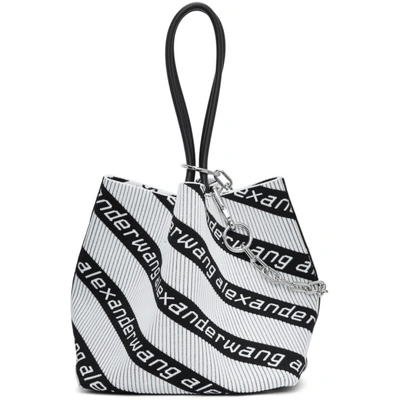 Shop Alexander Wang Black And White Jacquard Roxy Tote In 995 Blk/wht