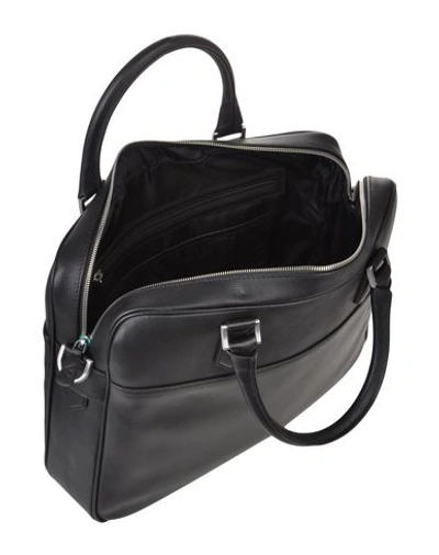 Shop Emporio Armani Man Handbag Black Size - Bovine Leather, Polyurethane Coated