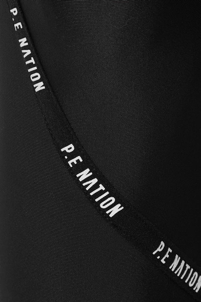 Shop P.e Nation B-score Printed Stretch Leggings In Black