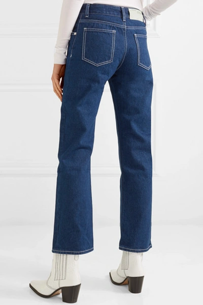 Shop Off-white High-rise Bootcut Jeans In Blue