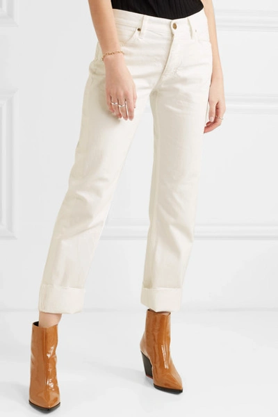 Shop M.i.h. Jeans Phoebe Cropped Straight-leg Jeans In White