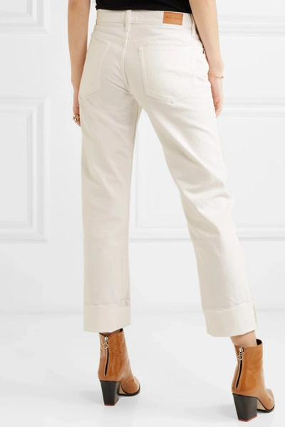 Shop M.i.h. Jeans Phoebe Cropped Straight-leg Jeans In White