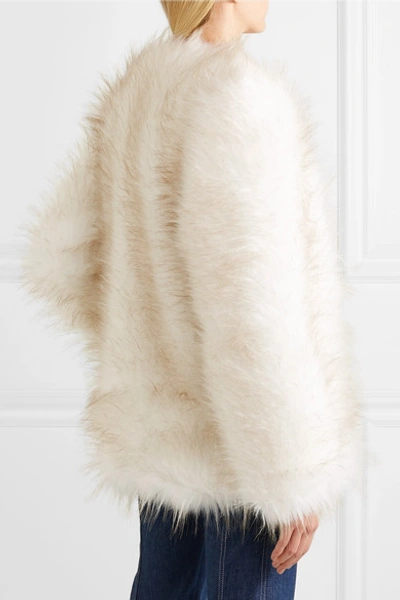 Shop A Perdifiato Maria Faux Fur Coat In White