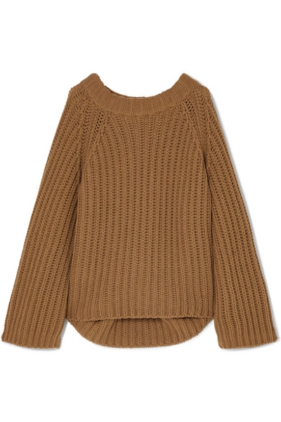 Shop Arje Oversized Wool, Silk And Cashmere-blend Sweater In Taupe