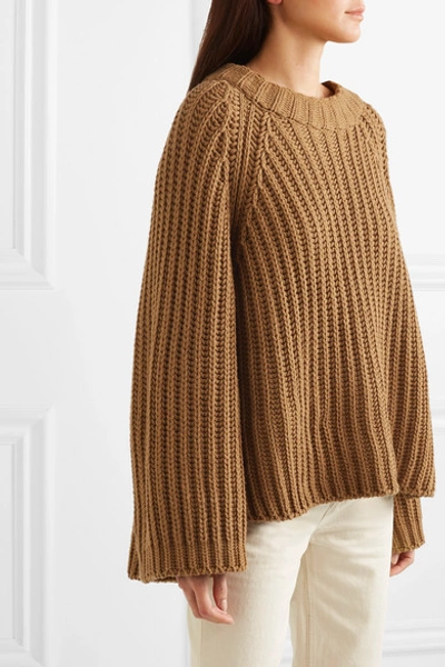Shop Arje Oversized Wool, Silk And Cashmere-blend Sweater In Taupe