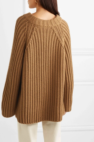 Shop Arje Oversized Wool, Silk And Cashmere-blend Sweater In Taupe