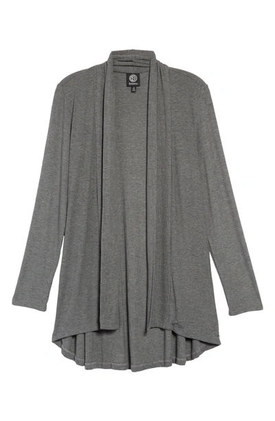 Shop Bobeau High/low Jersey Cardigan In Heather Grey