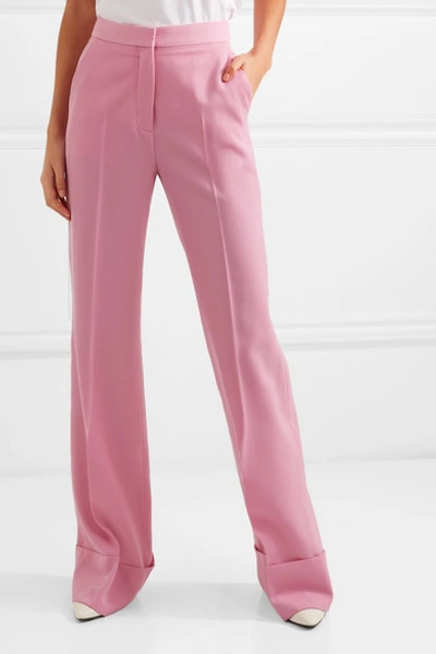 Shop Stella Mccartney Wool-twill Flared Pants In Pink