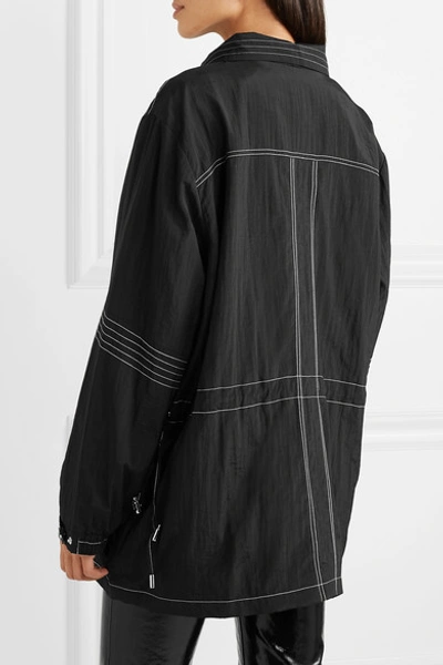 Shop Alexa Chung Hooded Shell Jacket In Black