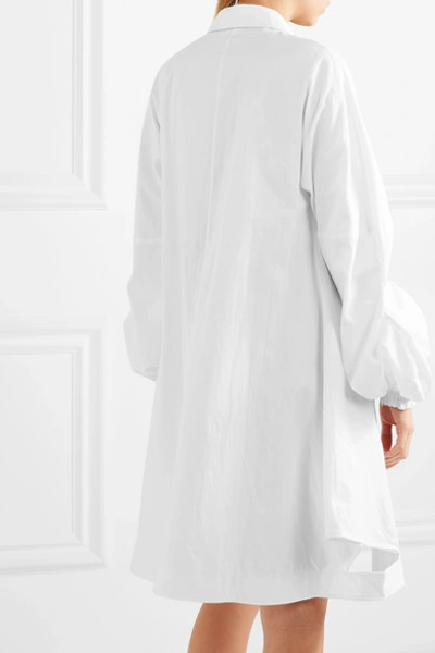 Shop Jw Anderson Asymmetric Cotton-poplin Dress In White