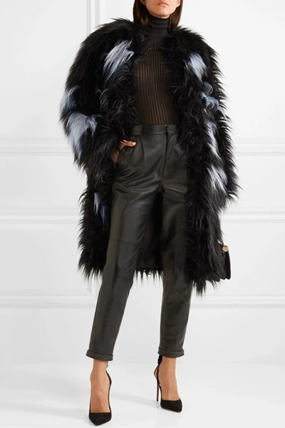 Shop A Perdifiato Kim Faux Fur Coat In Black