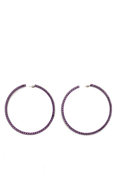 Shop Area Opening Ceremony Dorinda Crystal Hoop Earrings In Purple