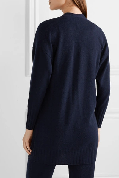 Shop Allude Cashmere Cardigan In Navy