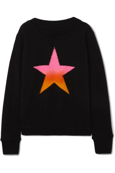 Shop The Elder Statesman Intarsia Cashmere Sweater In Black