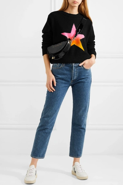 Shop The Elder Statesman Intarsia Cashmere Sweater In Black