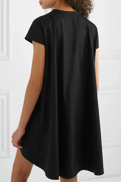 Shop Sacai Lace-up Cotton-jersey Mini Dress In Black