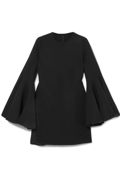 Shop Ellery Dogma Satin-trimmed Cady Mini Dress In Black