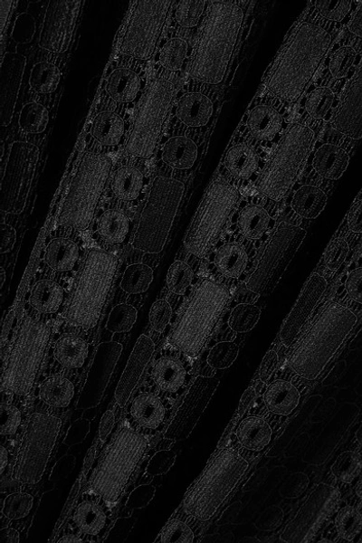 Shop Anna Sui Crocheted Cotton-blend Lace Midi Dress In Black