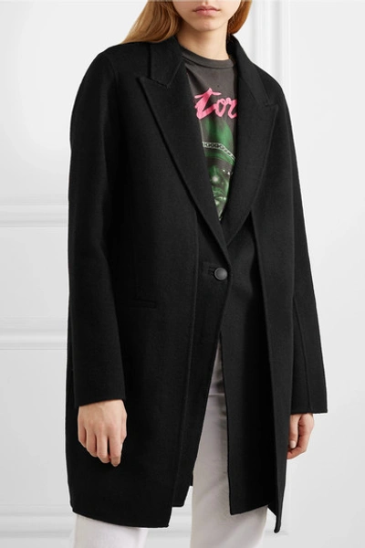 Shop Rag & Bone Kaye Convertible Wool-blend Felt Coat In Black