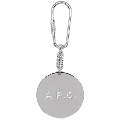 Shop Apc A.p.c. Silver Adrien Keychain In Rab Argent