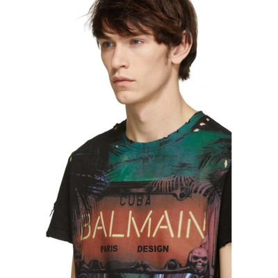 Shop Balmain Black Neon Cuba T-shirt In Aaa Multi
