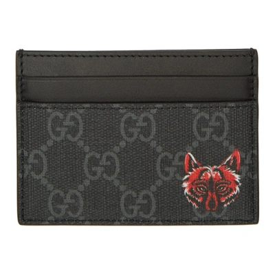 GUCCI GUCCI BLACK FOX GG CARD HOLDER 