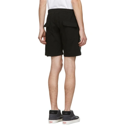 Shop Rhude Black Traxedo Shorts In Blk/gld/grn