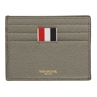 Shop Thom Browne Grey 4-bar Card Holder In 025 Dkgry