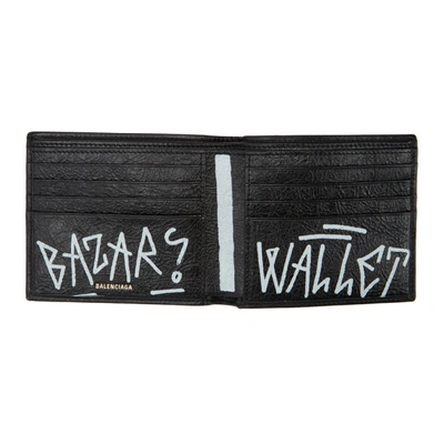 Shop Balenciaga Black Bazar Wallet In 1090noir/b