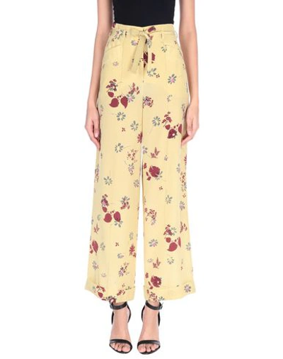 Shop Valentino Casual Pants In Yellow