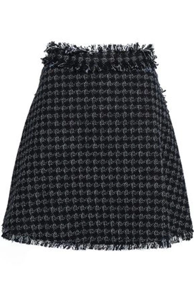 Shop Msgm Woman Tweed Mini Skirt Black