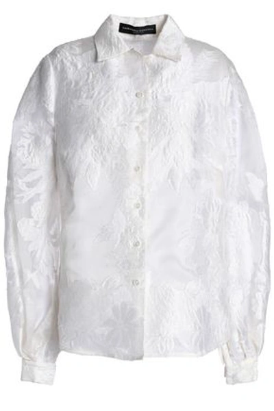 Shop Carolina Herrera Fil Coupé Shirt In Ivory