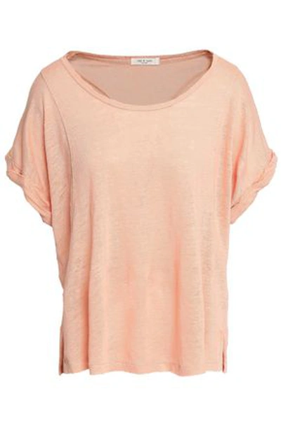 Shop Rag & Bone Woman Lottie Linen-jersey T-shirt Peach