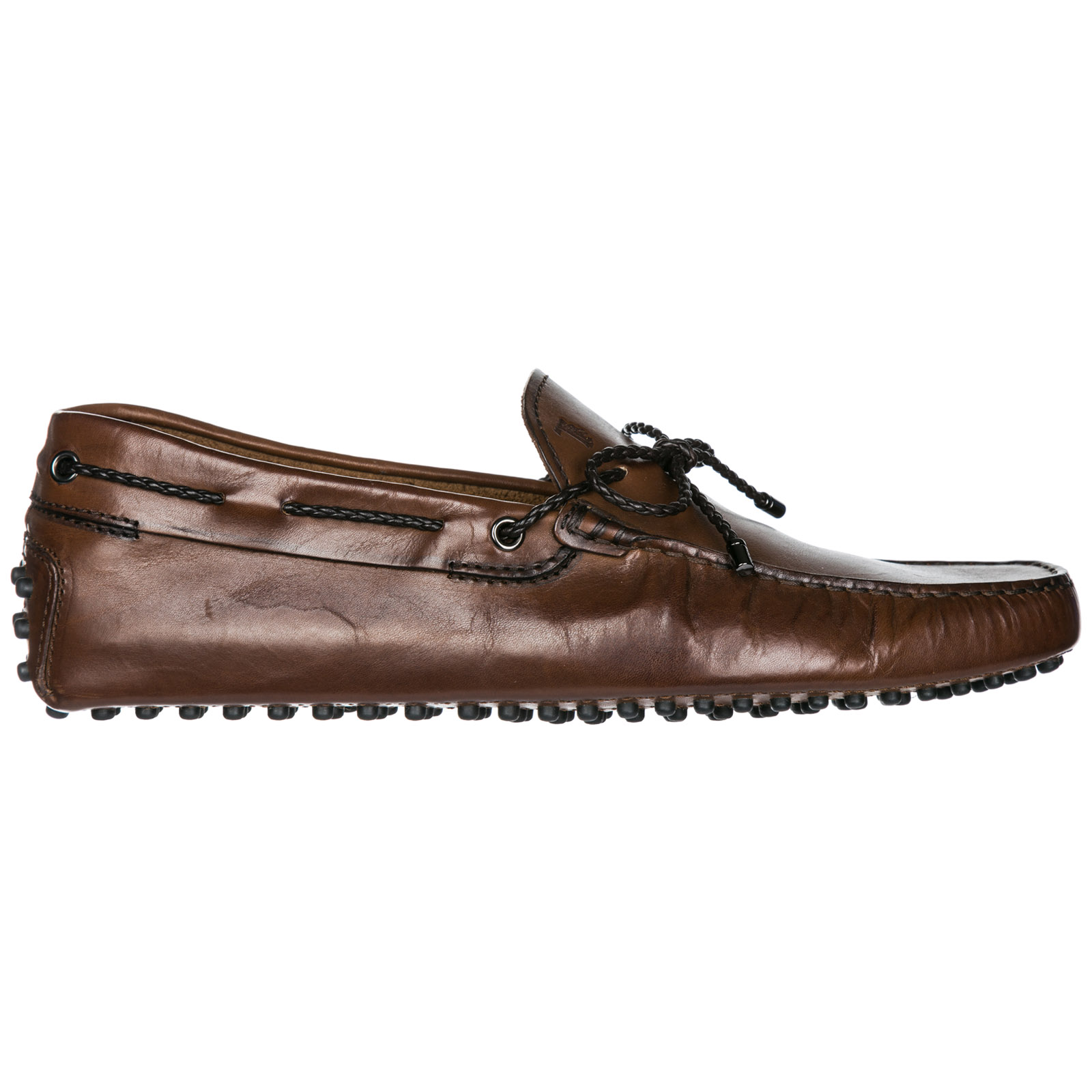 Tod's Men's Leather Loafers Moccasins Laccetto Gommino In Brown | ModeSens