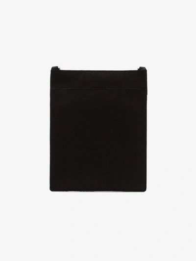 Shop Rick Owens Pelle Leather Zip Pocket Wallet In Black
