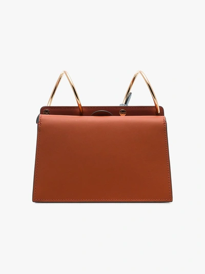 Shop Danse Lente Brown And Blue Phoebe Mini Leather Crossbody Bag In Brown + Blue