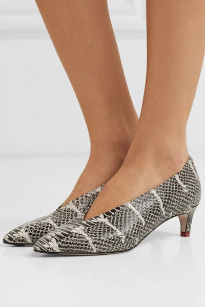 Shop Aeyde Camilla Snake-effect Leather Pumps In Snake Print