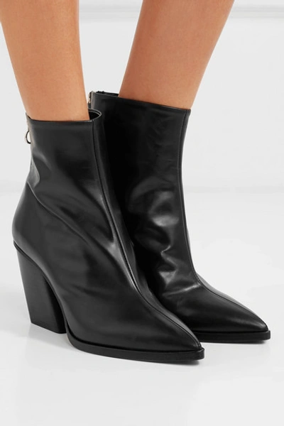 Shop Aeyde Cherry Leather Ankle Boots In Black