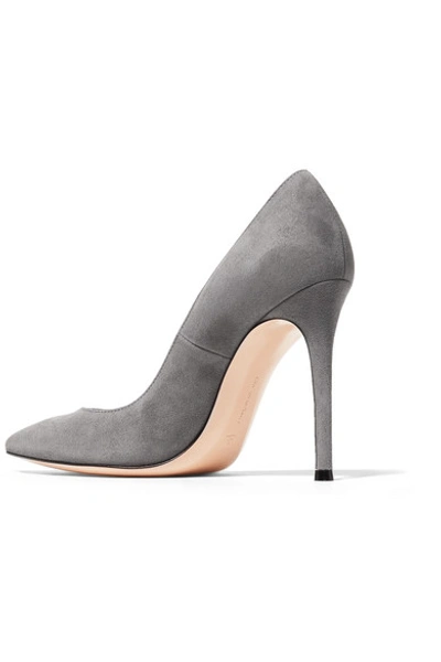 Shop Gianvito Rossi 105 Suede Pumps In Dark Gray