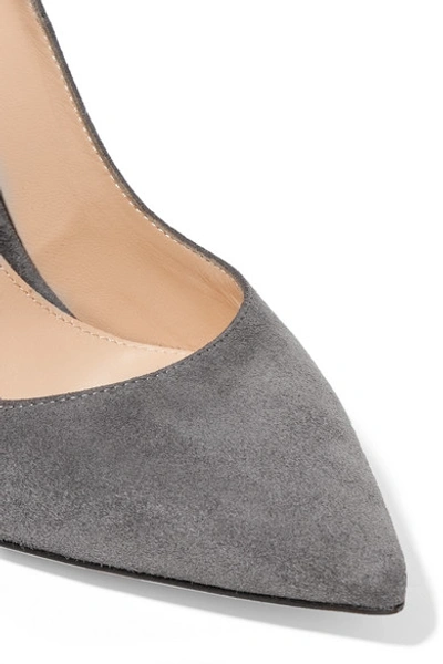 Shop Gianvito Rossi 105 Suede Pumps In Dark Gray