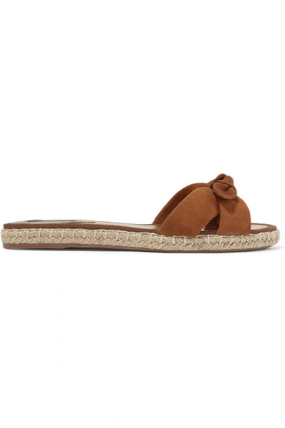 Shop Tabitha Simmons Heli Bow-embellished Suede Espadrille Slides In Tan