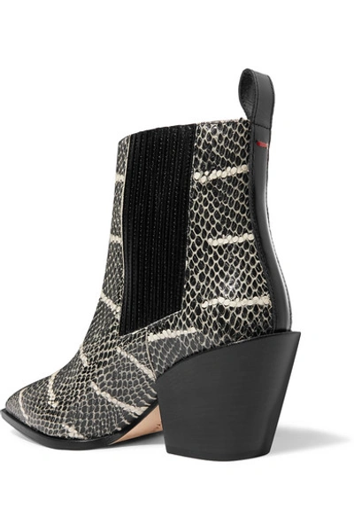Shop Aeyde Kate Snake-effect Leather Ankle Boots In Snake Print