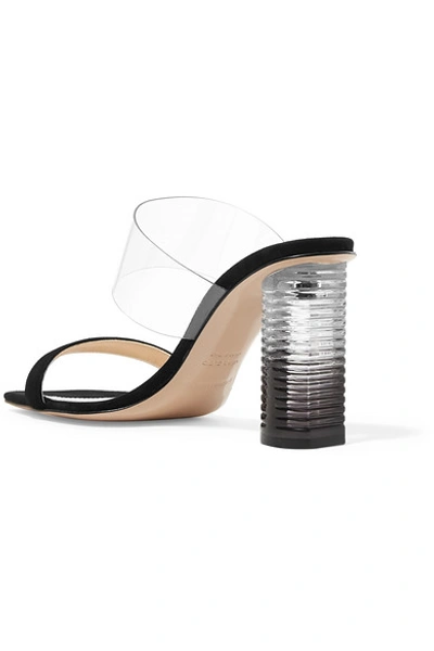 Shop Nicholas Kirkwood Peggy Pvc And Suede Mules In Black