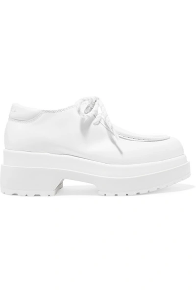 Shop Mm6 Maison Margiela Leather Loafers In White