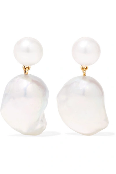 Shop Sophie Bille Brahe Venus 14-karat Gold Pearl Earrings
