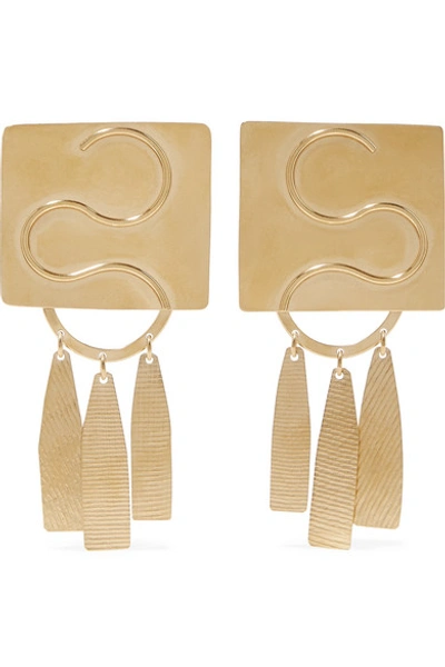 Shop Annie Costello Brown Clea Gold-tone Earrings