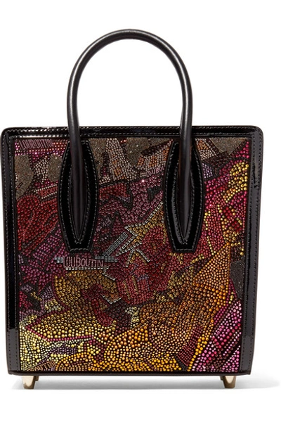 Shop Christian Louboutin Paloma Small Embellished Printed Leather Tote In Metallic