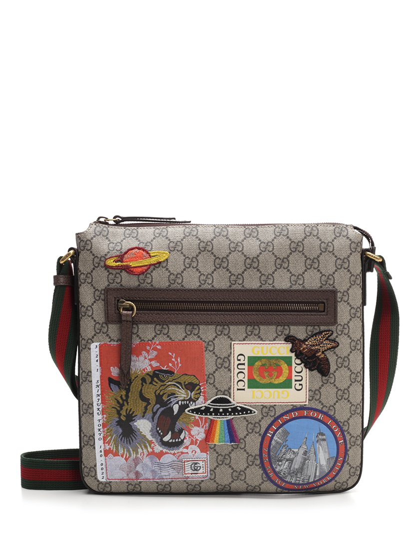 gucci patch messenger bag