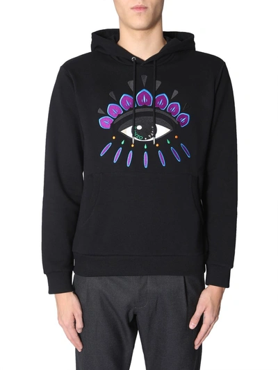 Shop Kenzo Eye Hooded Sweater In Black
